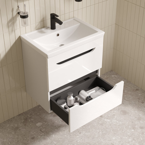 Тумба подвесная Iddis Ray 60 см белый подходит умыв. 4076000i28 (RAY60W0i95)