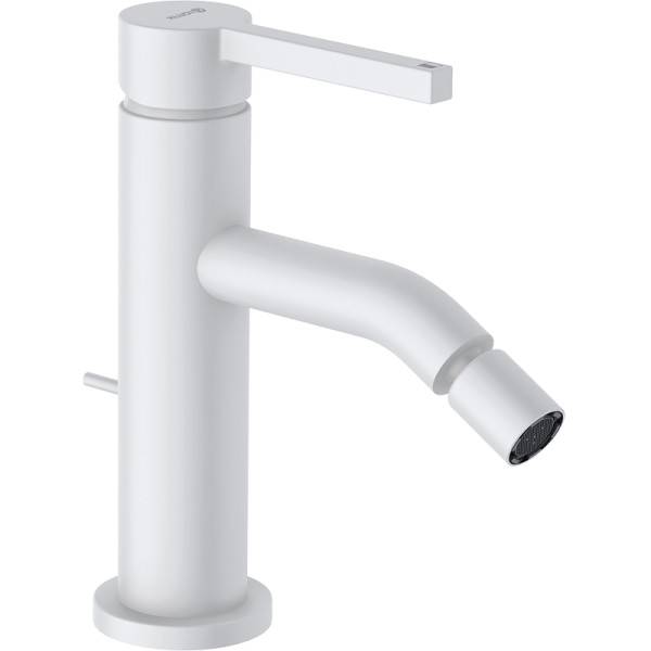 Смеситель для биде Kudi Nova Fonte Pura с донным клапаном белый матовый (202165315)