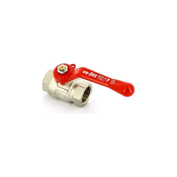 Кран 1/2" ВВ шаровый Uni-Fitt Etalon (ГОСТ, красная ручка) 110L2000