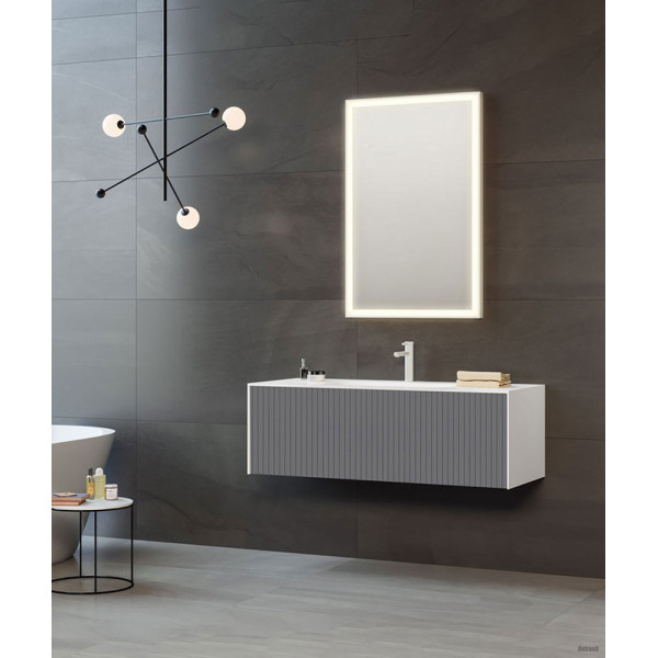 Тумба подвесная Orka Cube 800x490x400 с раковиной антрацит матовый (3000371)