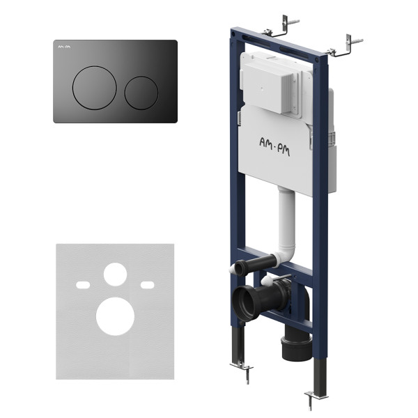 Инсталляция для подвесного унитаза AM.PM MasterFit с клавишей L, мат.черный (I012713.0138)