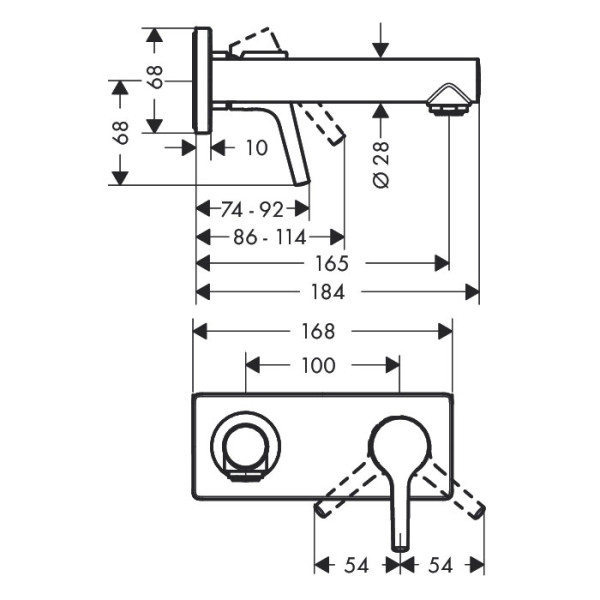 Смеситель для раковины Hansgrohe Talis S (72110000)