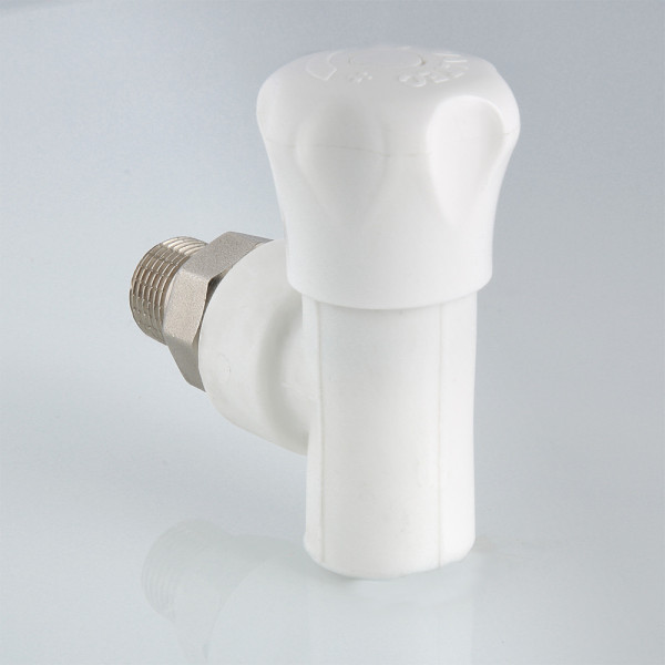 Клапан PP-R со сгоном угловой 25x3/4"Н Valtec (белый) VTp.718.V.02505 Клапан PP-R со сгоном угловой 25x3/4"Н Valtec (белый) VTp.718.V.02505