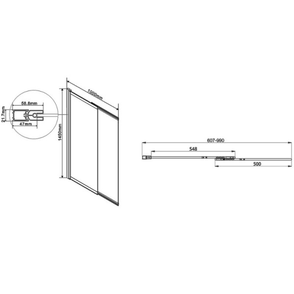 Душевая шторка для ванны Vincea VSB-1E 1000х1450 стекло прозрачное, профиль хром (VSB-1E100CL) Душевая шторка для ванны Vincea VSB-1E 1000х1450 стекло прозрачное, профиль хром (VSB-1E100CL)