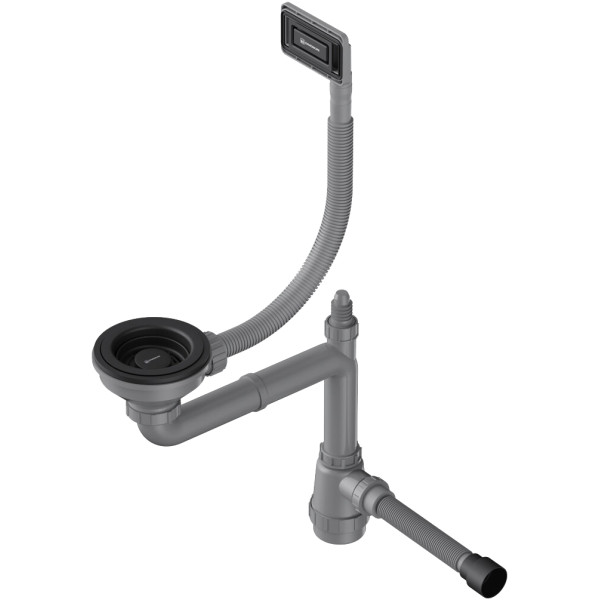 Сифон для мойки Omoikiri с универсальным прямоугольным переливом WK-1-UN-GB графит (4956834)