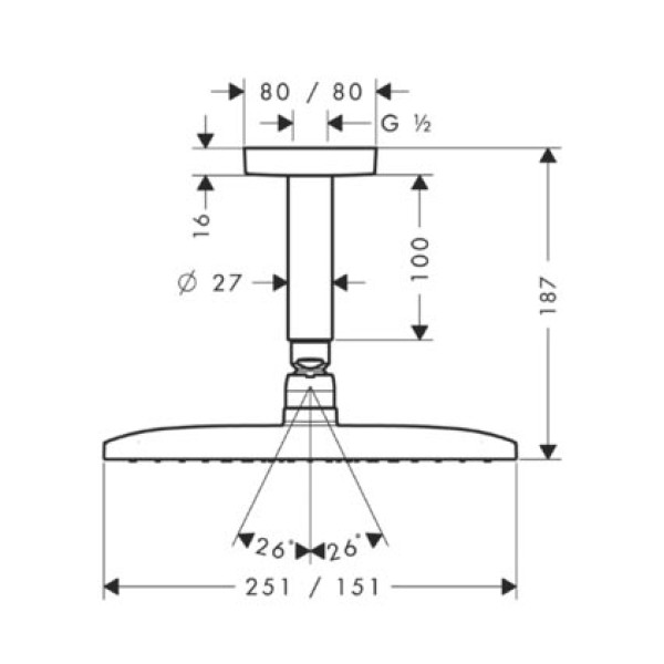 Душ верхний Hansgrohe Raindance E Air (27380000)