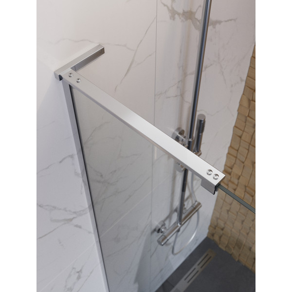 Душевое ограждение BelBagno Uno 90x200 стекло прозрачное, профиль хром глянцевый (UNO-L-1-TB-90-C-Cr)