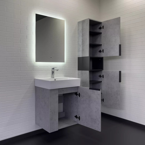 Тумба подвесная с раковиной Comforty Асти 600x455x700 дуб светлый (00-00019191)