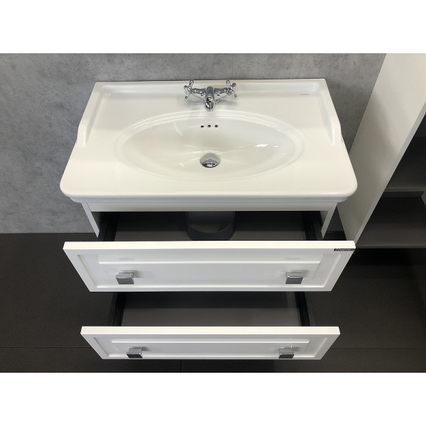 Тумба подвесная с раковиной Comforty Феррара 800x500x565 белый глянцевый (00004151060)
