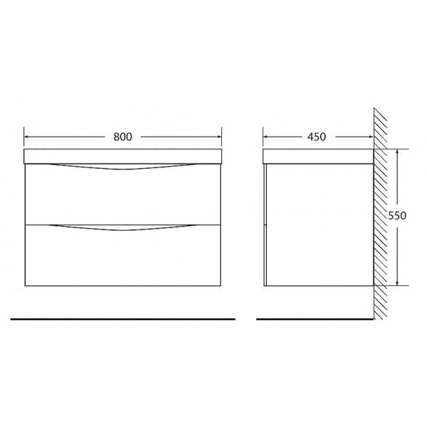 Тумба подвесная BelBagno Marino 80 Rovere Bianco (MARINO-800-2C-SO-WO-P)