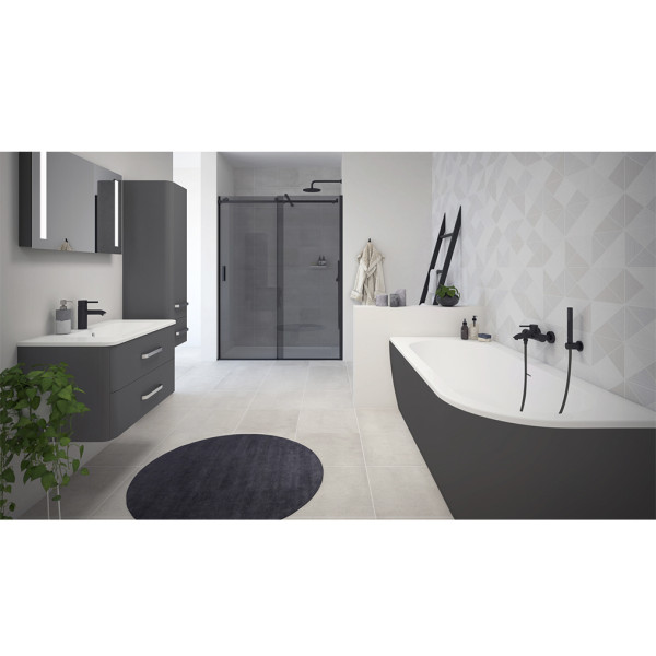 Ванна акриловая Cezares Slim 179x79x60 левосторонняя черный матовый (SLIM CORNER-180-80-60-L-NERO-SET)