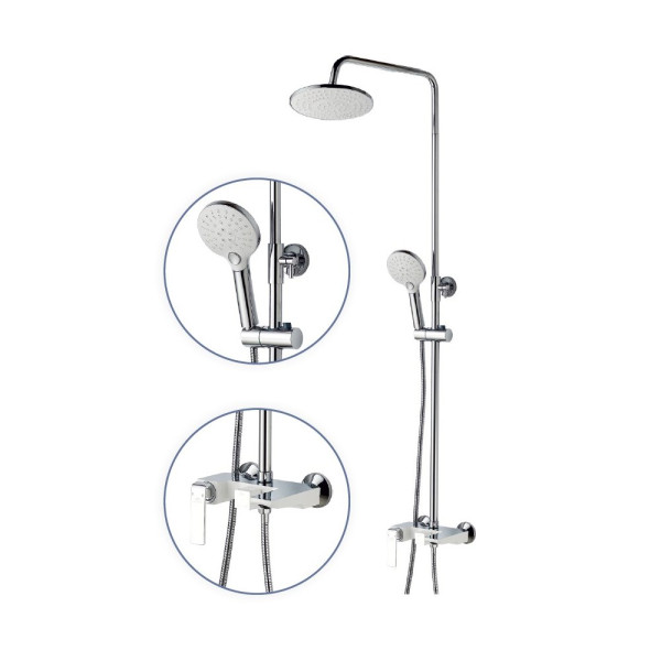 Душевая система Fashun хром/белый (A2451-8) Душевая система Fashun хром/белый (A2451-8)