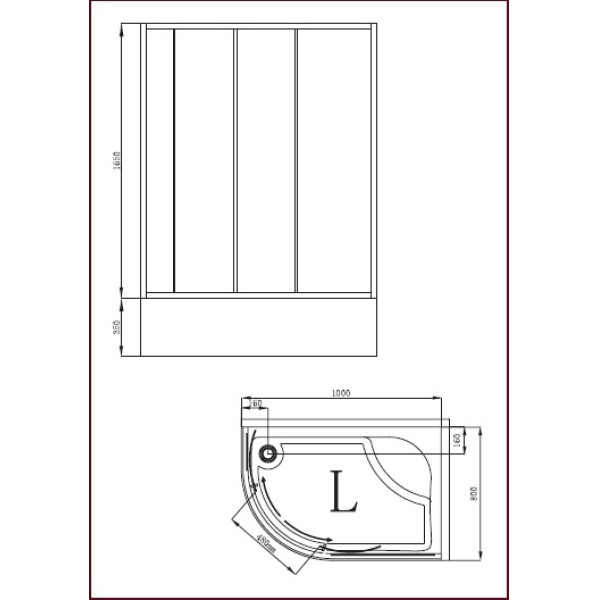 Душевой уголок BandHours Extreme 80х100х200 L стекло прозрачное
