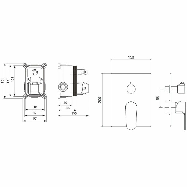 Смеситель для ванны и душа Aquatek Оберон хром (AQ1246CR) Смеситель для ванны и душа Aquatek Оберон хром (AQ1246CR)