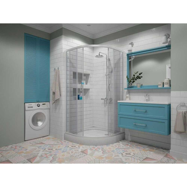 Душевой уголок Erlit 80х80 с поддоном, стекло тонированное, профиль хром, без крыши (ER0508-C4)