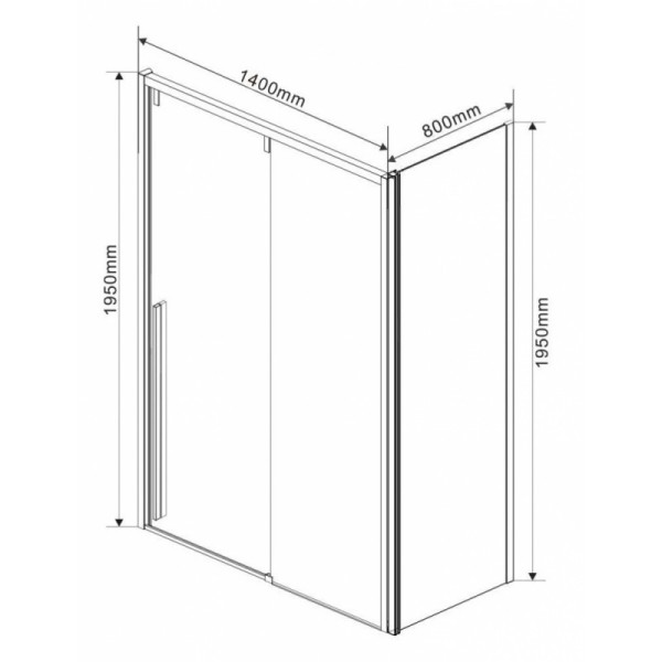 Душевой уголок Vincea Lugano VSR-1L-1 1400х800х1950 стекло прозрачное, профиль черный (VSR-1L8014CLB-1)