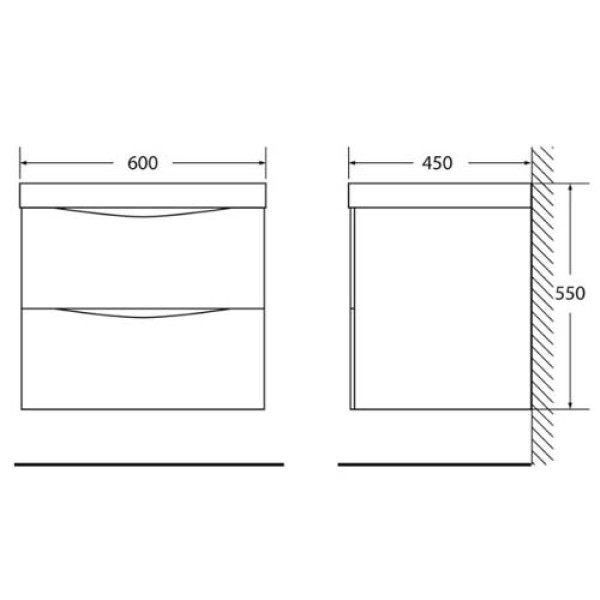 Тумба подвесная BelBagno Marino-CER 60 Rovere Grigio (MARINO-CER-600-2C-SO-RG-P)