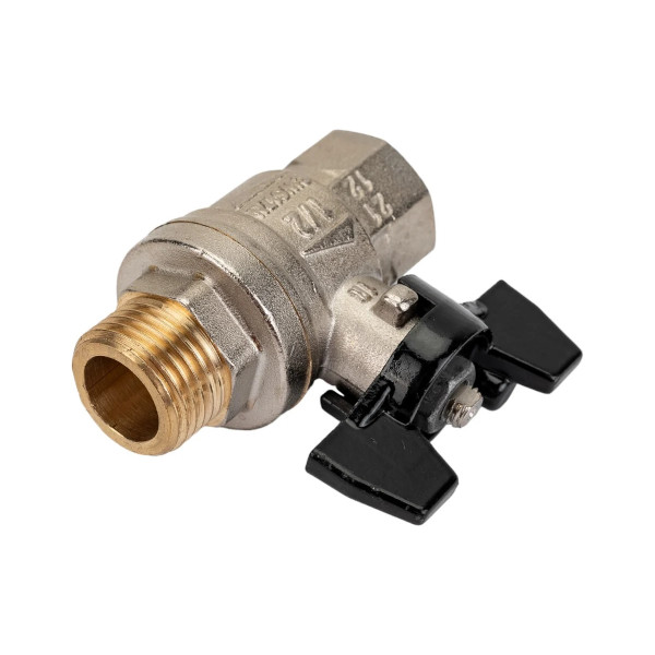 Кран шаровой Elsen 1/2"НВ Strong T черная бабочка, латунь (EV12.2201)