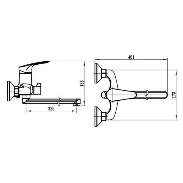 Смеситель для ванны и душа Voda Land хром (LND31) Смеситель для ванны и душа Voda Land хром (LND31)
