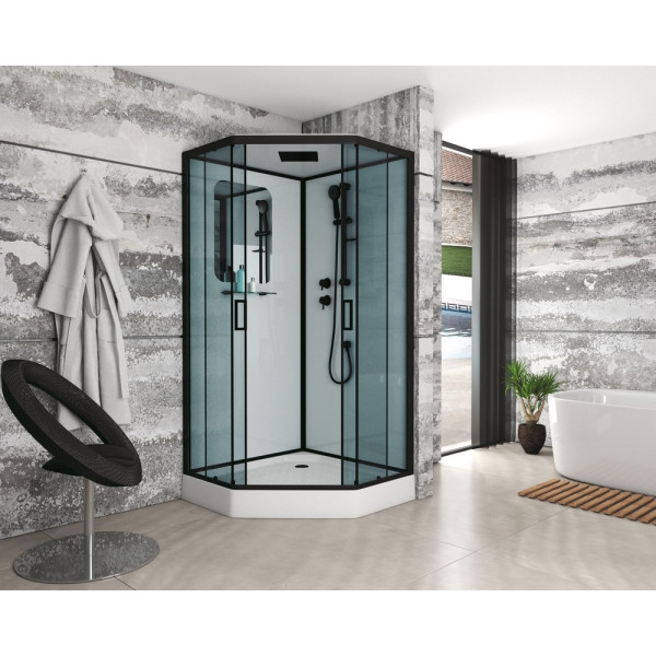 Душевая кабина Niagara Premium 900*900*2200 стекло прозрачное, профиль черный (NG-6901-01D BLACK)