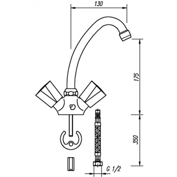 Смеситель для раковины Mofem Evrosztar 115 E 130 (140-2001-06)