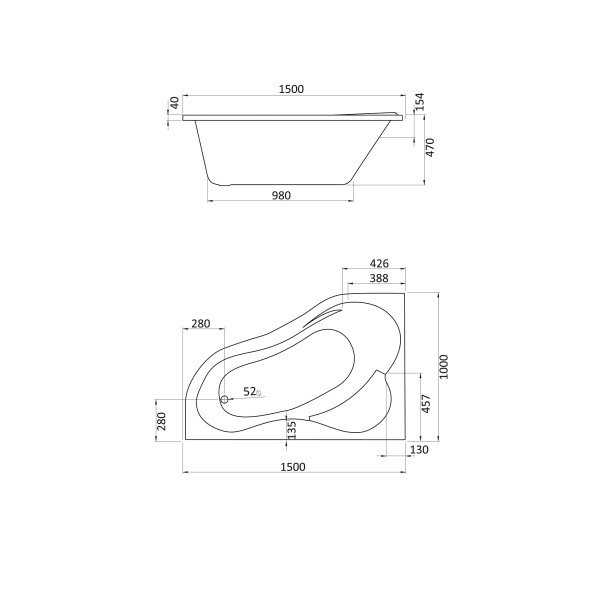 Ванна акриловая Santek Ibiza 160*100 L (1WH112036)