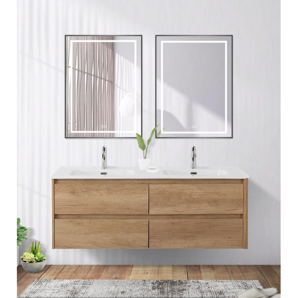 Зеркало BelBagno 600x32x800 в алюминиевой раме со встроенным светильником сенсорным выключателем и подогревом (SPC-KRAFT-600-800-LED-TCH-WARM-NERO)