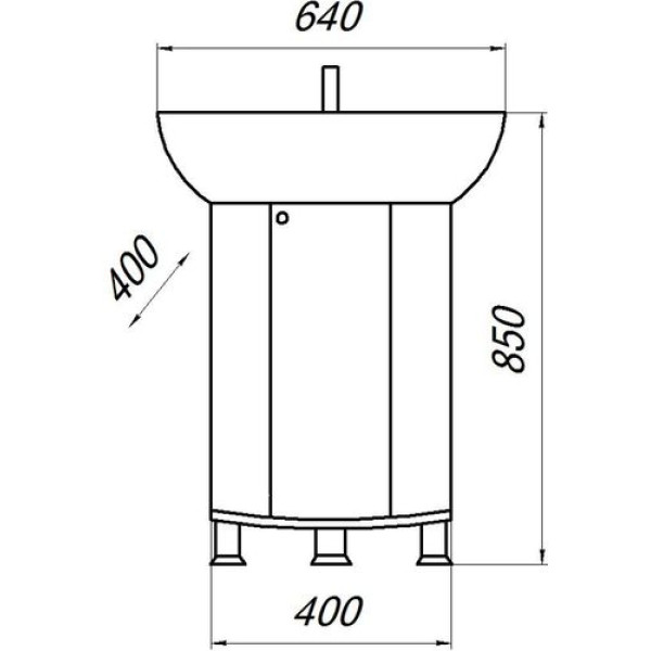 Тумба напольная Melodia Гладиолус 45 (Элегия 45 ) 40x70 белая (MFR79405WT)