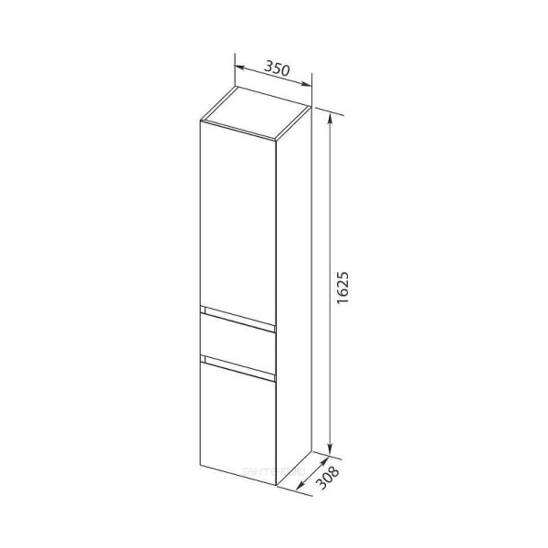 Пенал универсальный Aquanet Нью-Йорк 35x30,8x162,5 темное дерево, R (00203956)