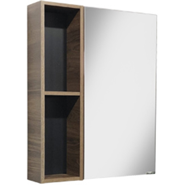 Шкаф зеркальный Comforty Штутгарт 600x145x800 дуб темно-коричневый (00004151036)