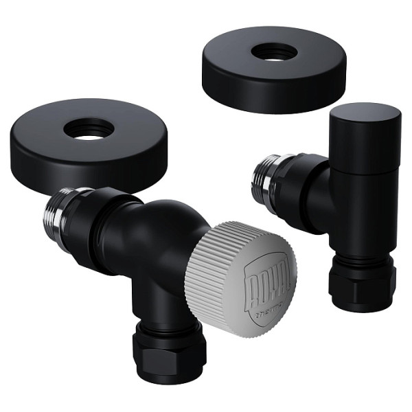 Комплект термостатический осевой 1/2"х15 мм Royal Thermo Design Pro М30х1,5 (Черный) (RATVXO11215BL)