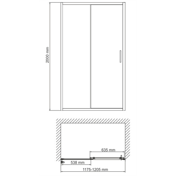 Душевая дверь WasserKRAFT Main 41S05 120х200 Душевая дверь WasserKRAFT Main 41S05 120х200
