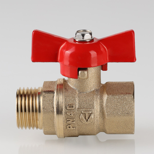 Кран 3/4" ВН шаровый Valtec Стандарт без покрытия (красная бабочка) VT.123.GN.05