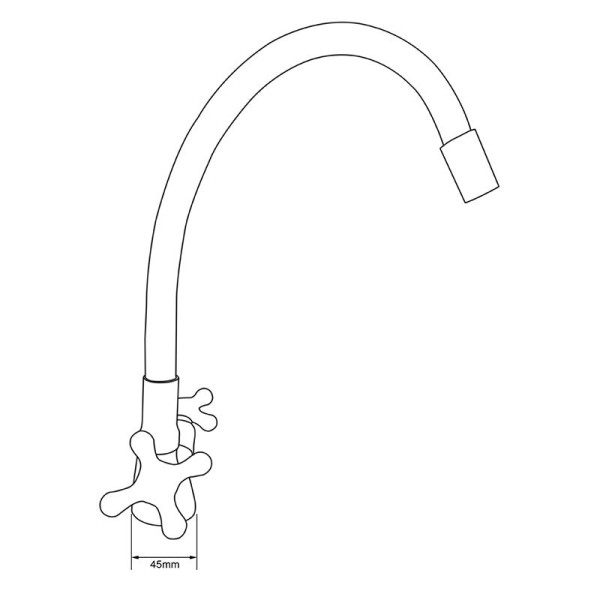 Смеситель для кухни Ex-promt Cross с гибким изливом, хром (Ex102.2-01 light green)