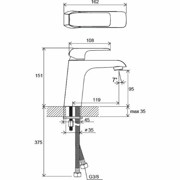 Смеситель для раковины Ravak FL 014.00 хром (X070118)