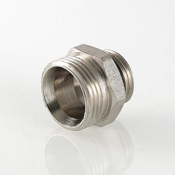 Ниппель переходной 1/2"х3/4"(18) (евроконус) Valtec (никель) (VTr.580.NE.040E) Ниппель переходной 1/2"х3/4"(18) (евроконус) Valtec (никель) (VTr.580.NE.040E)