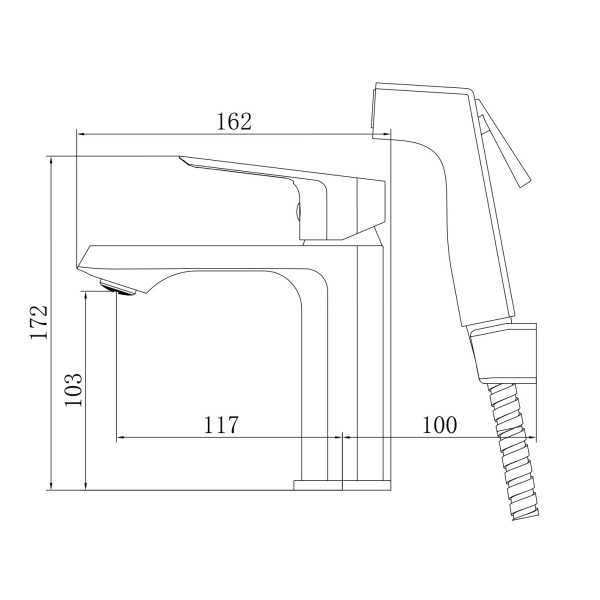 Смеситель с гигиеническим душем Voda Surf Black черный (SF27HB) Смеситель с гигиеническим душем Voda Surf Black черный (SF27HB)