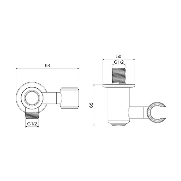 Шланговое подсоединение Aquatek Классик черный матовый (AQ2462MB)