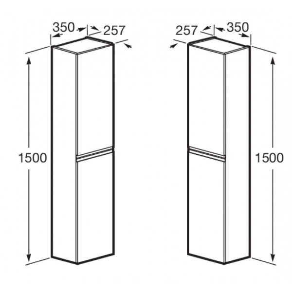 Пенал напольный Roca Oleta 350x257x1500 белый глянцевый (A857650806)