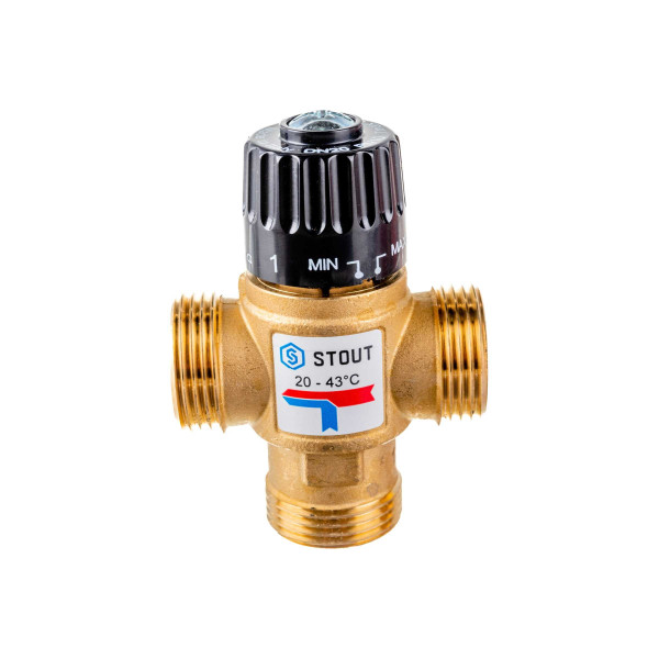 Клапан термостатический смесительный Stout 1"НР 20-43°С (SVM-0120-164325) Клапан термостатический смесительный Stout 1"НР 20-43°С (SVM-0120-164325)