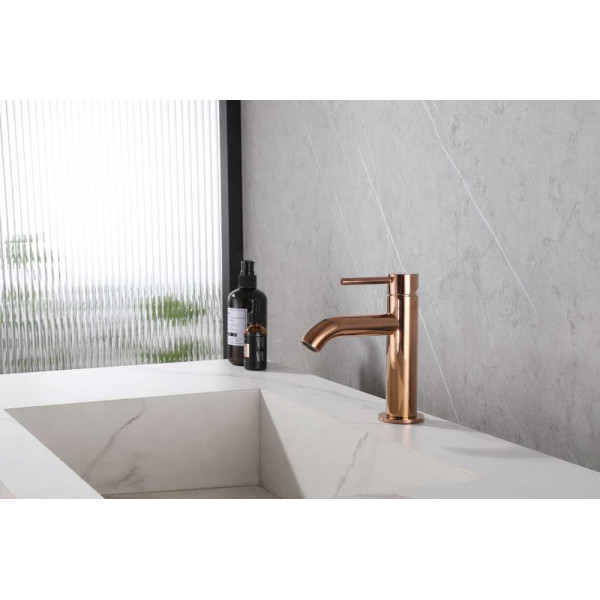 Смеситель для раковины Abber Wasser Kreis розовое золото (AF8110RG)