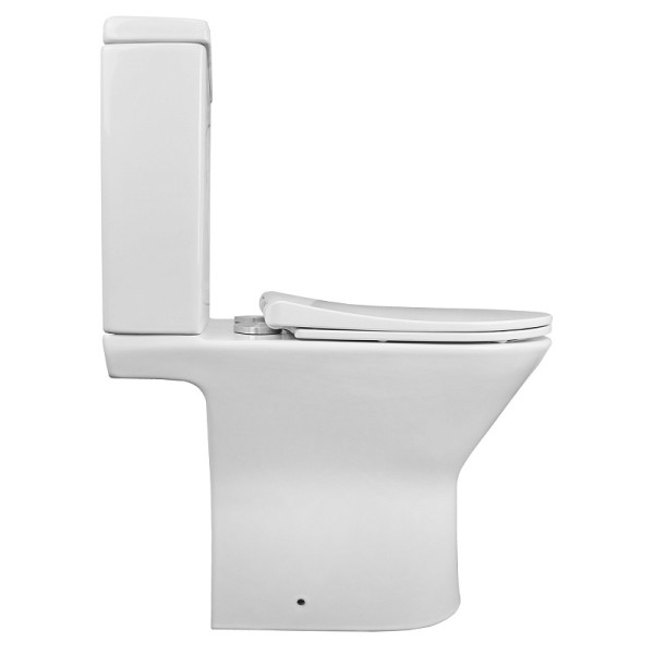 Унитаз напольный Fretta new PP безободковый с бачком и сиденьем микролифт 615x370x790 (AZ-1223B)