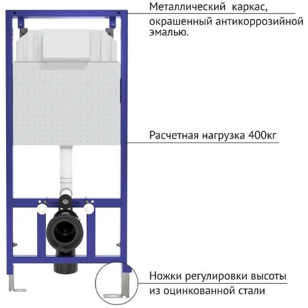 Инсталляция для подвесного унитаза Berges NOVUM F2 с клавишей (040252) матовый хром