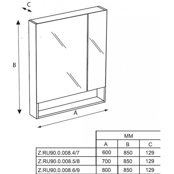 Шкаф зеркальный Roca The Gap Original 800x129x850 фиолетовый (Z.RU93.0.275.3) Шкаф зеркальный Roca The Gap Original 800x129x850 фиолетовый (Z.RU93.0.275.3)