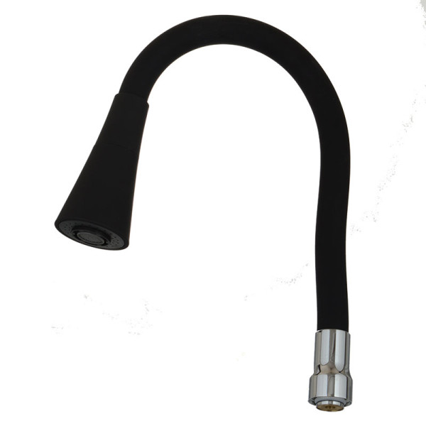 Излив гибкий Melodia LUXE с лейкой колокольчик черный 49см (MKP20920)