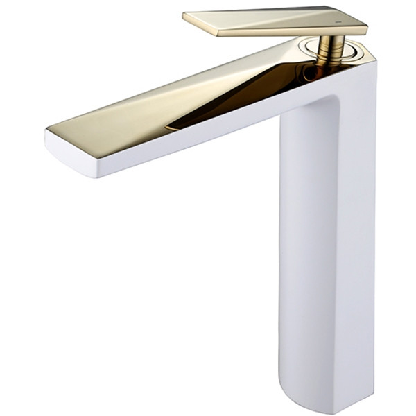 Смеситель для раковины Boheme Venturo белый+золото (382-W) Смеситель для раковины Boheme Venturo белый+золото (382-W)