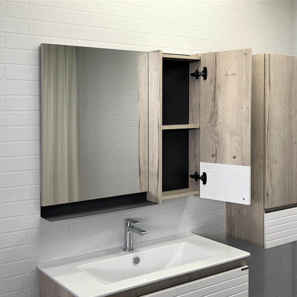 Пенал подвесной Comforty Порто 900x800x140 дуб дымчатый (00-00001351) Пенал подвесной Comforty Порто 900x800x140 дуб дымчатый (00-00001351)