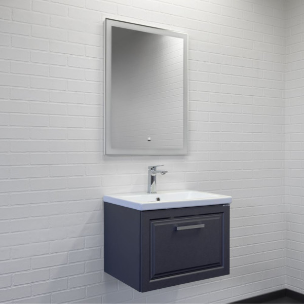Тумба подвесная Comforty Бредфорд 600x450x450 белый глянцевый с раковиной (00-00020428)