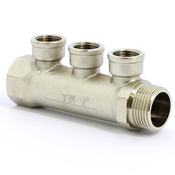 Коллектор "Tiemme" 3 отв. 1"*1/2"В (никель) (1910077) Коллектор "Tiemme" 3 отв. 1"*1/2"В (никель) (1910077)