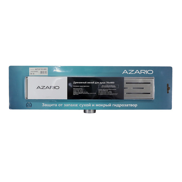 Душевой лоток горизонтальный Azario 600 D40(50) с решеткой хром